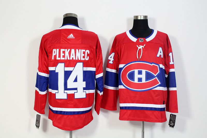 Men Montreal Canadiens #14 Plekanec Red Hockey Stitched Adidas NHL Jerseys